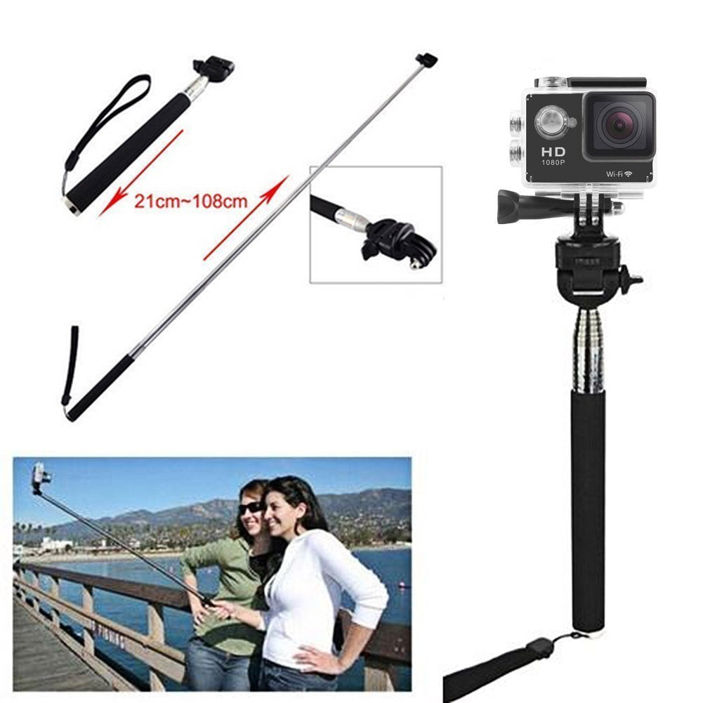 VVHOOY Universal Action Camera Accessories Bundle Head Chest Strap Mount/Selfie Stick/Floating Hand Grip Compatible with Dragon Touch/AKASO EK7000