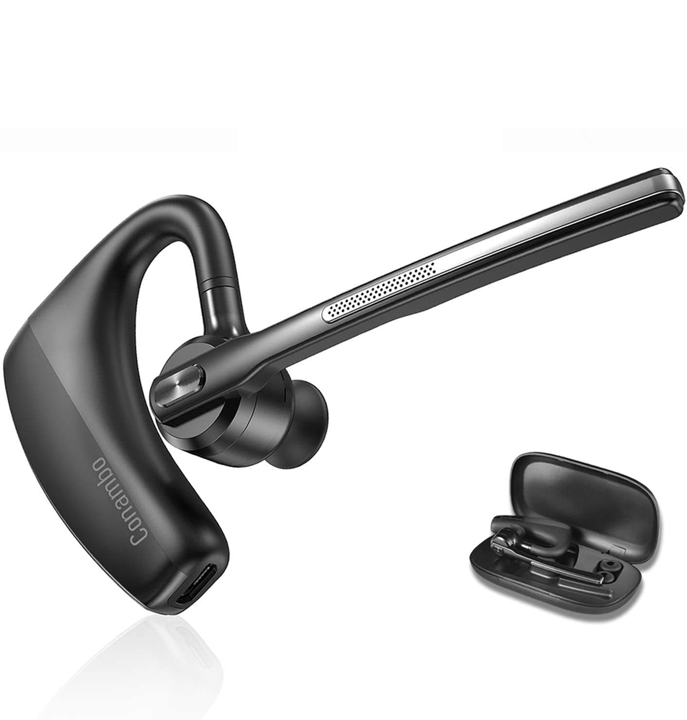 Conambo Bluetooth Headset 5.2 with CVC8.0 Dual Mic Noise Cancelling Bluetooth Earpiece 16Hrs Talktime Wireless Headset for Truck Driver iPhone Android