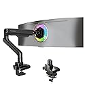 FlexiSpot Ultrawide Monitor Arm, Monitor Stand for 17 to 49 inch Screens Holds up to 44 Lbs, Adjustable Gas Spring Arm with C Clamp & Grommet Base