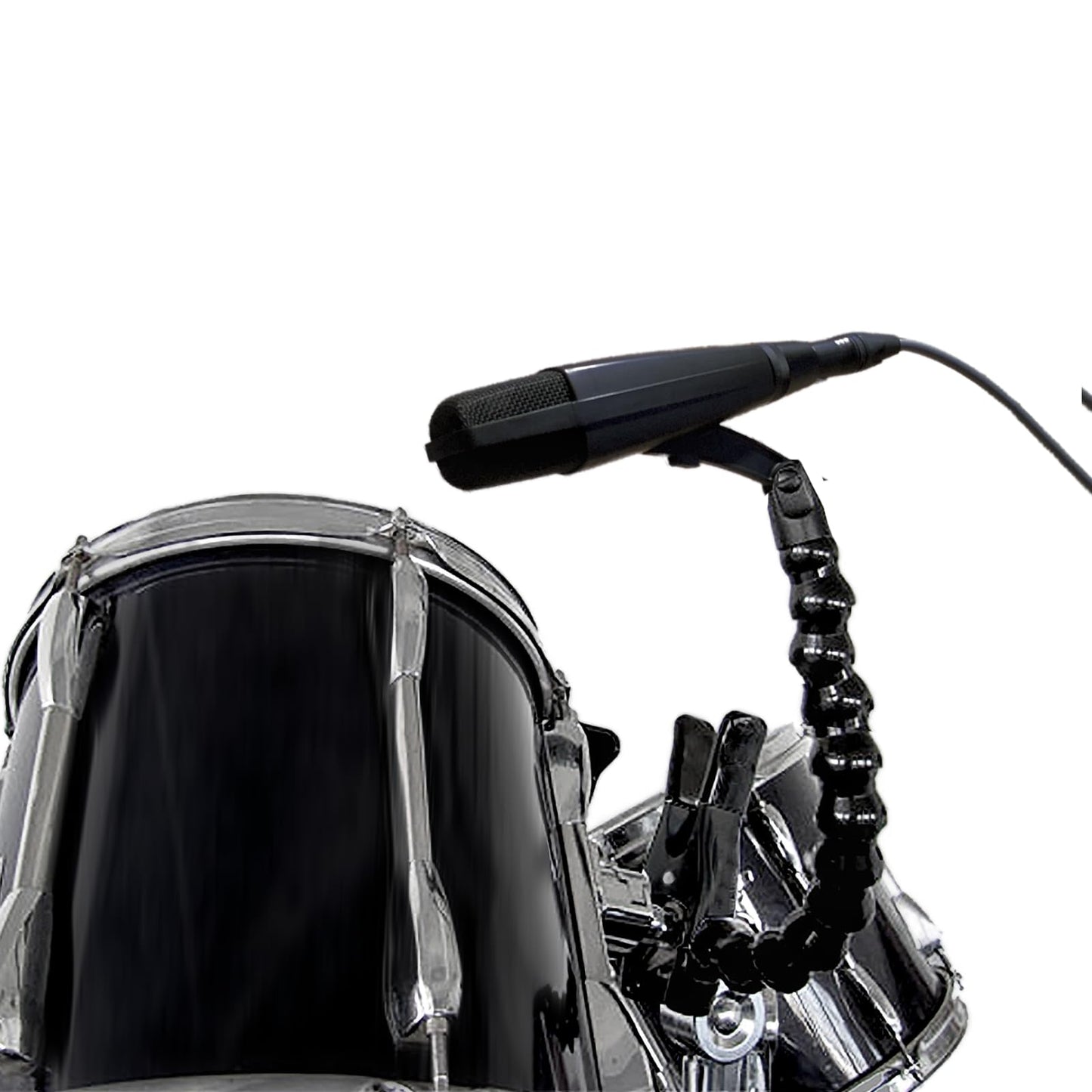 Stage Ninja® MIC-12-CB Clamp-On Pro Mount - 12" Flexible Gooseneck with Industrial Clamp for Mics, Antennas, IEM Mixers & Action Cams - For Stage