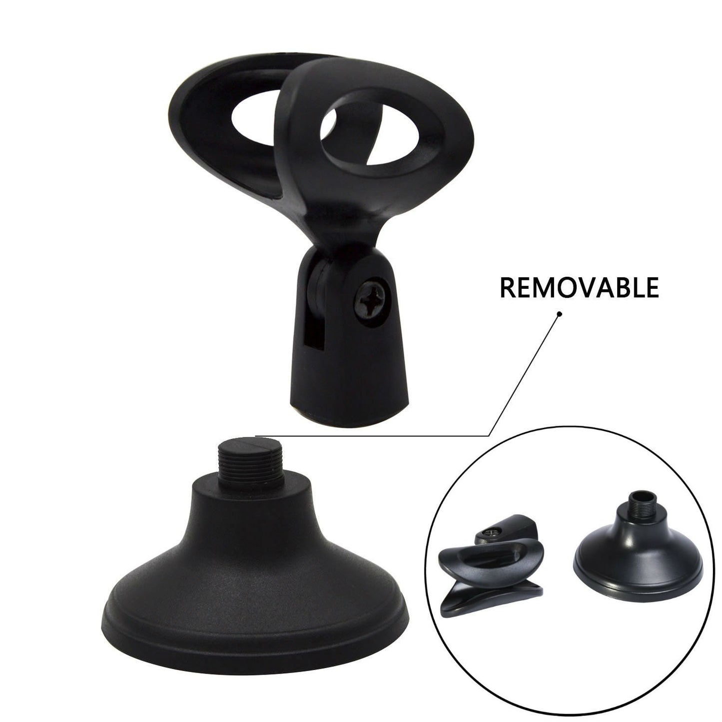 AKOAK Adjustable Portable Desktop Table Microphone Mic Stand Holder with Mic Clip for Computer Conference Studios Microphone,Podcasts, Online Chat
