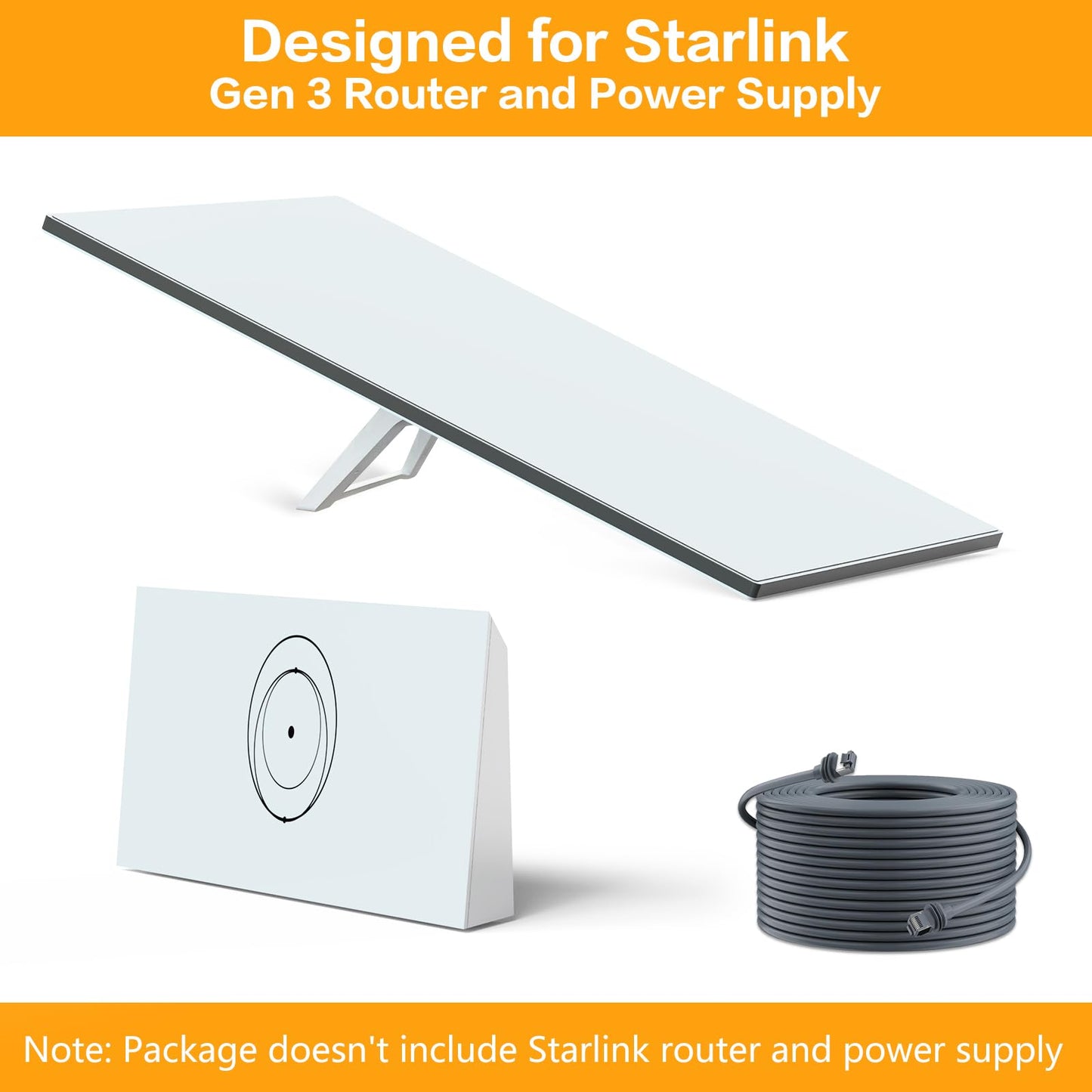 Starlink Router Mount, 2-in-1 Wall Mounting Kit for Starlink Gen 3 Router and Power Supply, Space Saving, Easy Installation