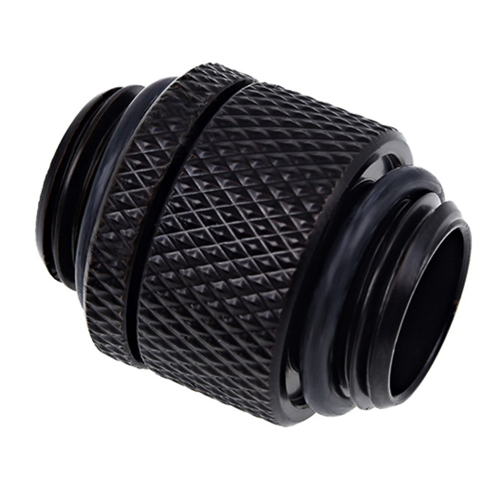 Alphacool Eiszapfen G1/4" Male to Male 10mm Extender Fitting, Rotary, Deep Black, 4-Pack