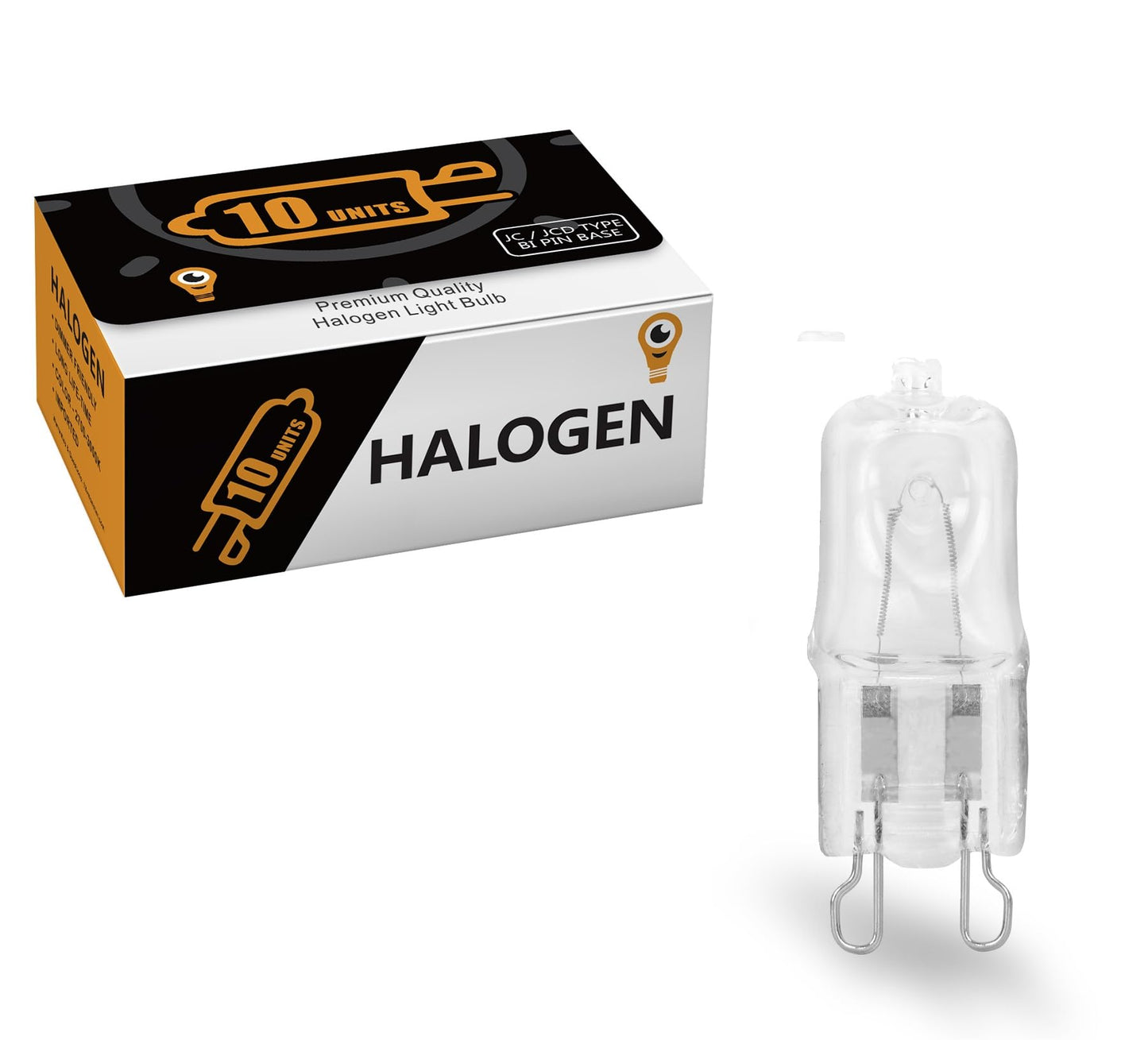 10 Pack Clear Lense Dimmable Q50/G9/CL/120V G9 JCD 50 Watt 120 Volt T4 JD Type Halogen House Hold Light Bulb Hanging Pendant Accent G9 JCD Round Pin