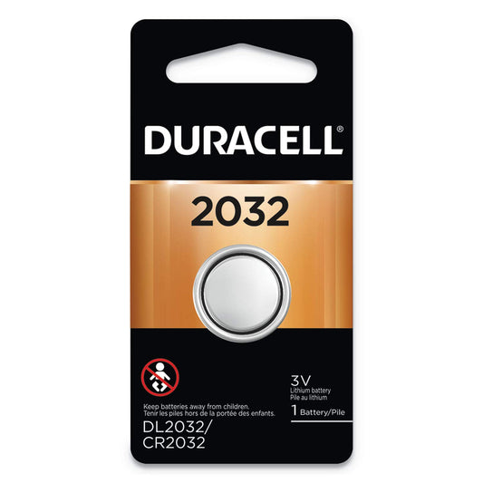 Duracell DL2032BPK Button Cell Lithium Electronics Battery, 2032, 3V, 6/Box