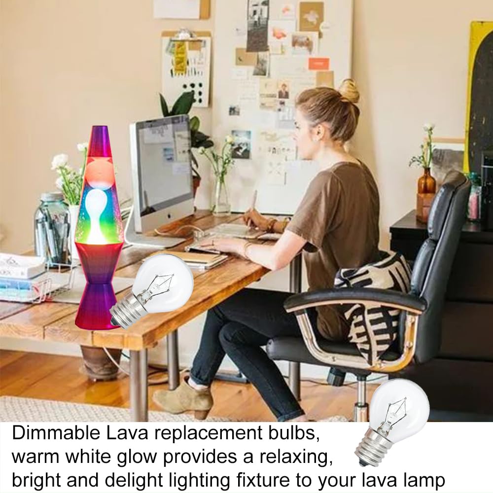 Lava Lamp Bulb 6 Pack 25 Watt S11 E17 Base Original Lava Lamp Light Bulbs