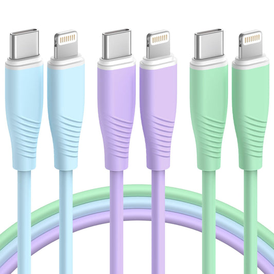3 Pack 6 FT USB C to Lightning Cable MFi Certified iPhone Charger Fast Charging Type C to Lightning Cable Fast Charging Cord Compatible with iPhone…