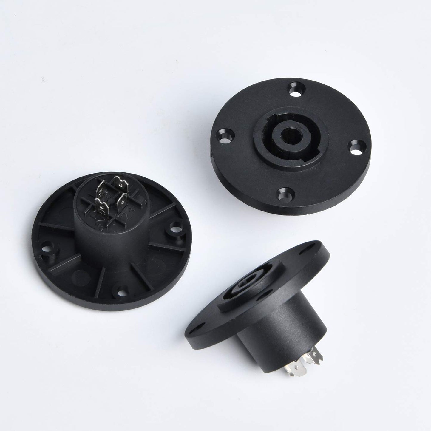Supkiir 8 Pack Audio Speaker Plug Kit, Including 4Pcs 4 Pole Speaker Plug and 4Pcs 4 Pole Square Female Panel Mount Socket Compatible with Neutrik