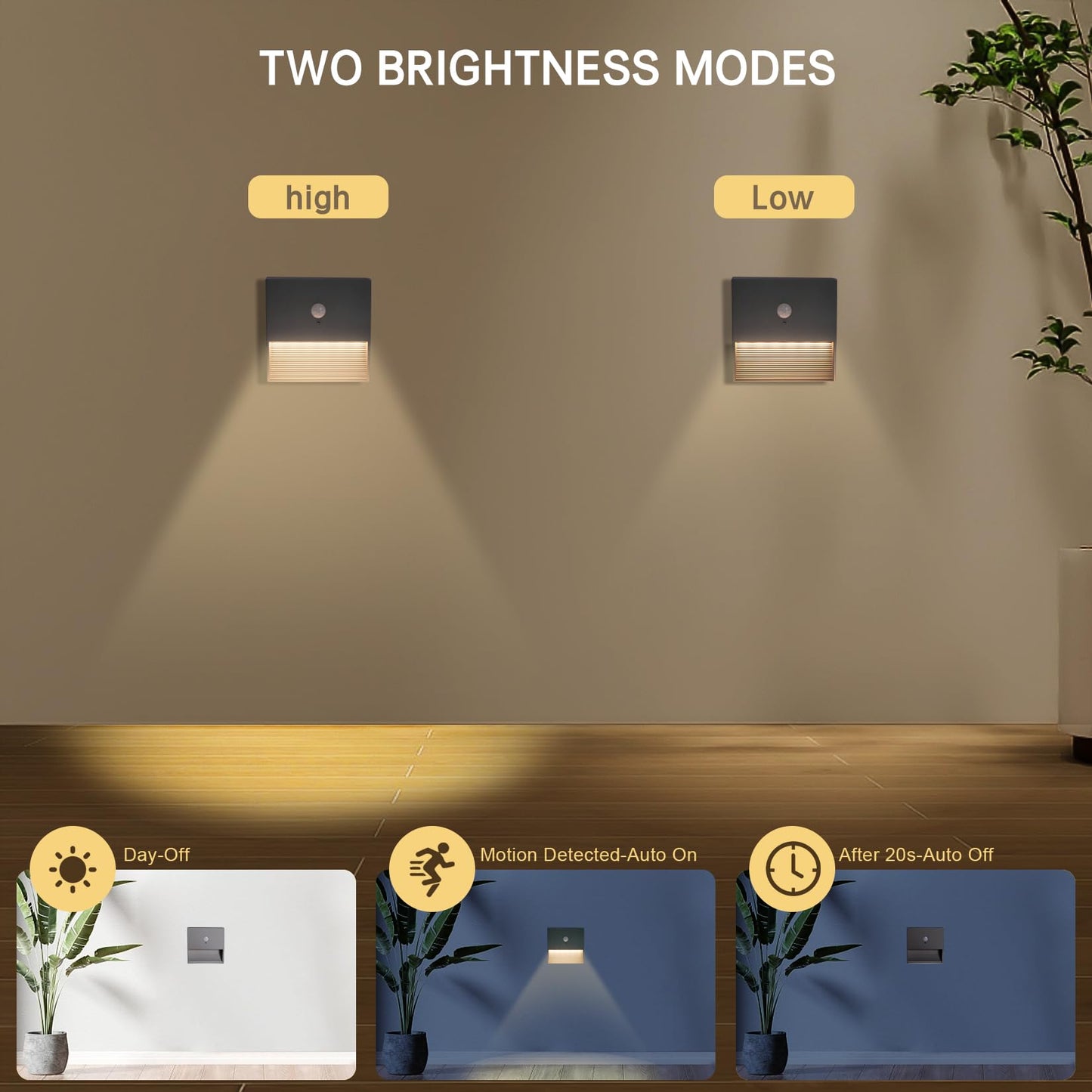 rechargeable battery night light motion sensor light indoor Warm White stair lights night light motion sensor stick on lights, Adjustable Brightness