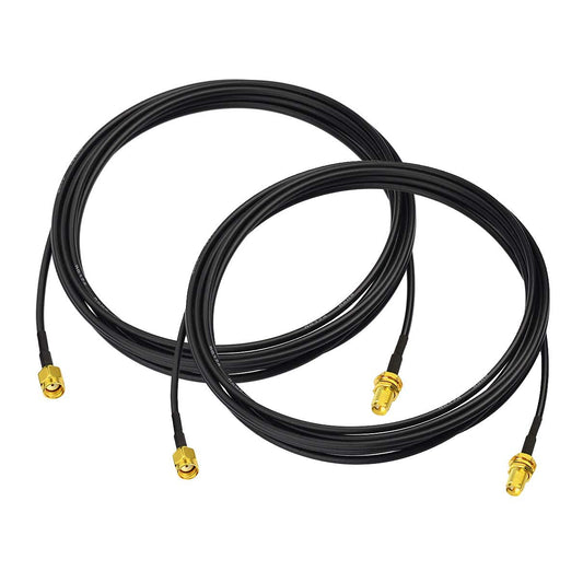 Bingfu WiFi Antenna Extension Cable 2-Pack RP-SMA Male to RP-SMA Female Bulkhead Mount RG174 Cable 3m 10 feet for WiFi Router Security IP Camera
