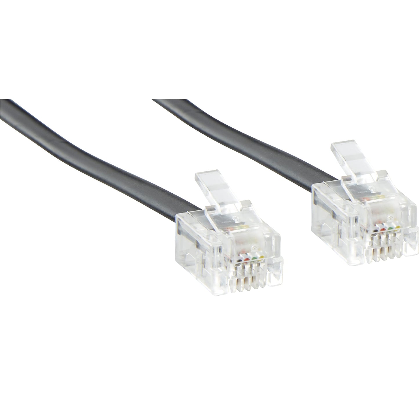 Newhouse Hardware 15 ft Telephone Extension Cord, with RJ11 (6P4C) Connectors, Works with Telephones, Fax Machines, Modems, 5-Pack, Black