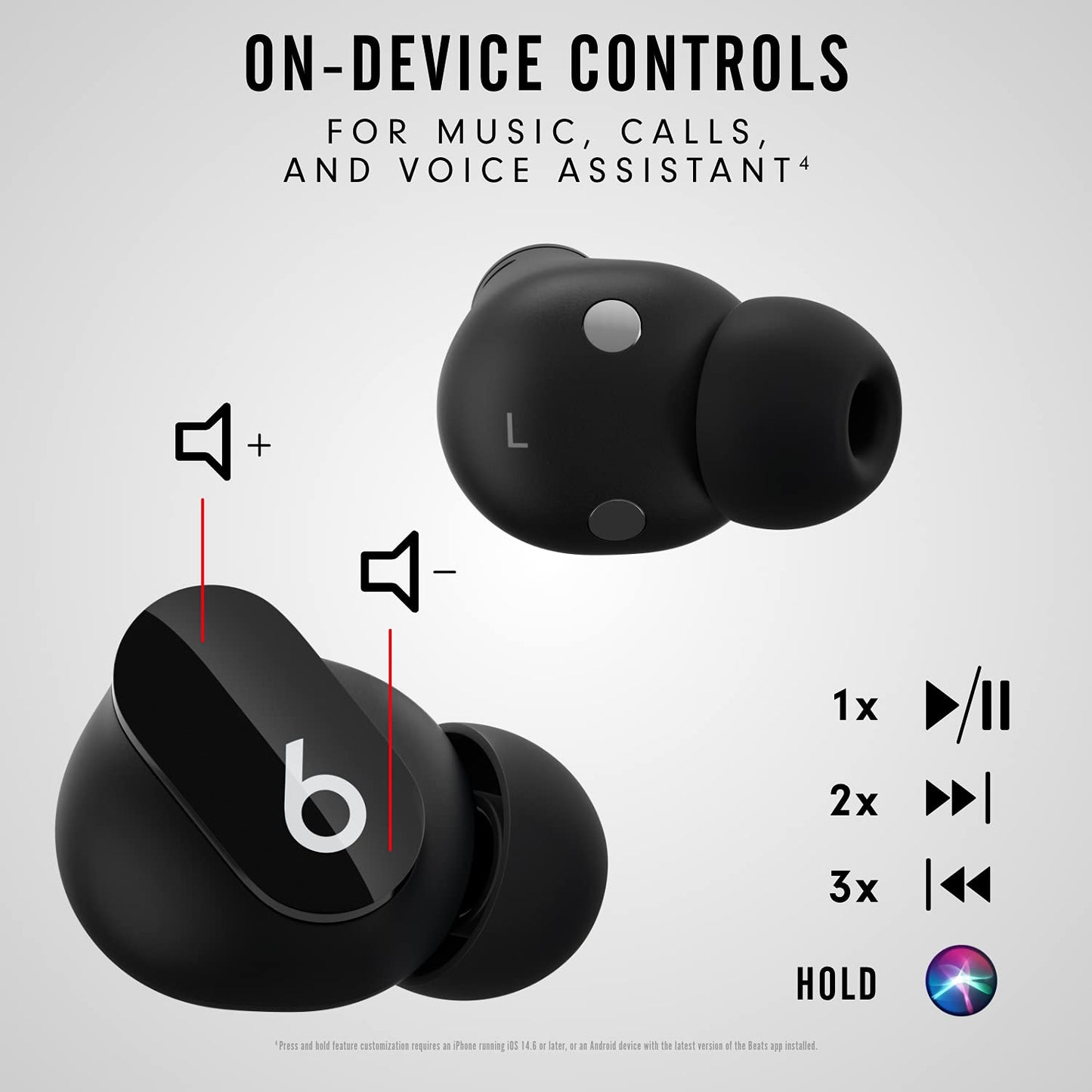 Beats Studio Buds Totally Wireless Noise Cancelling Earphones - Black (Renewed)