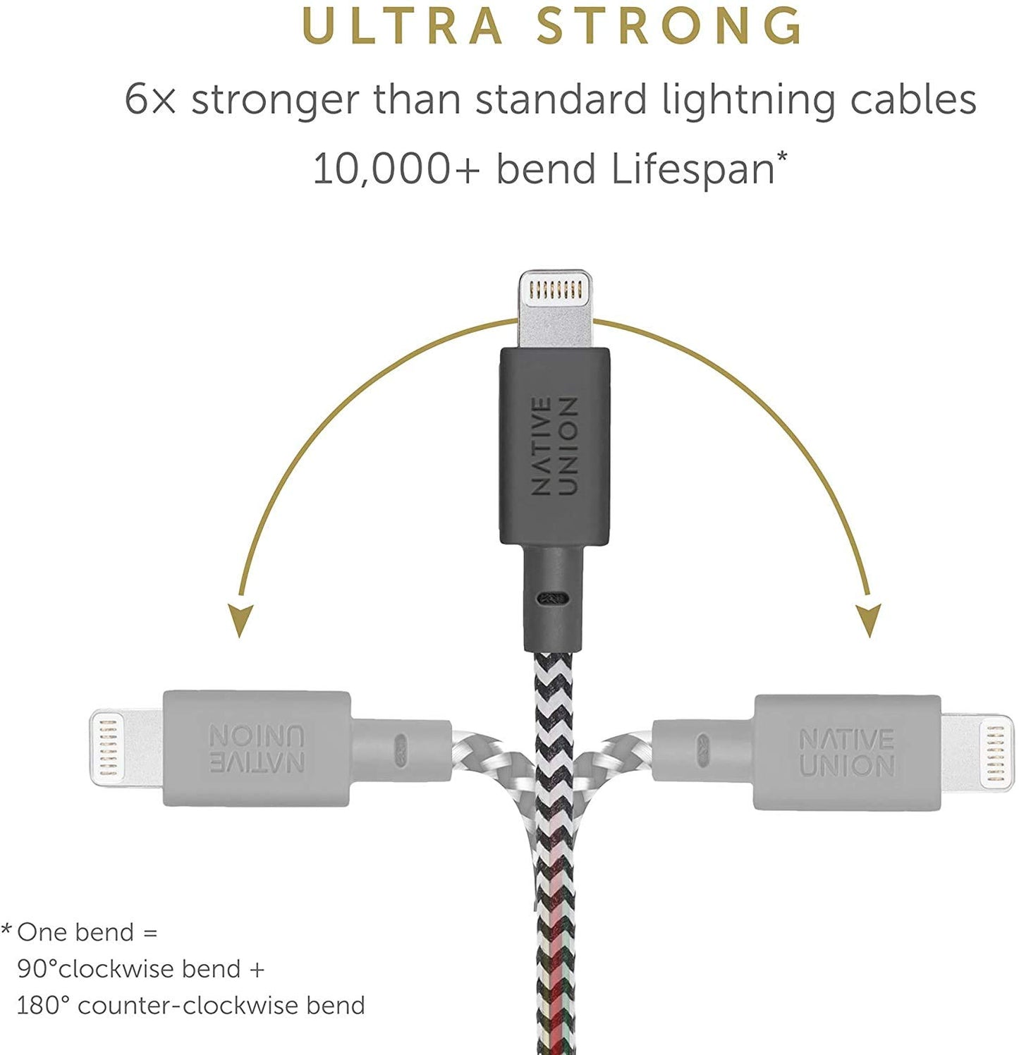 Native Union Night Cable - 10ft Ultra-Strong Reinforced Durable USB-C to Lightning [MFi Certified] Charging Cable with Weighted Knot Compatible…