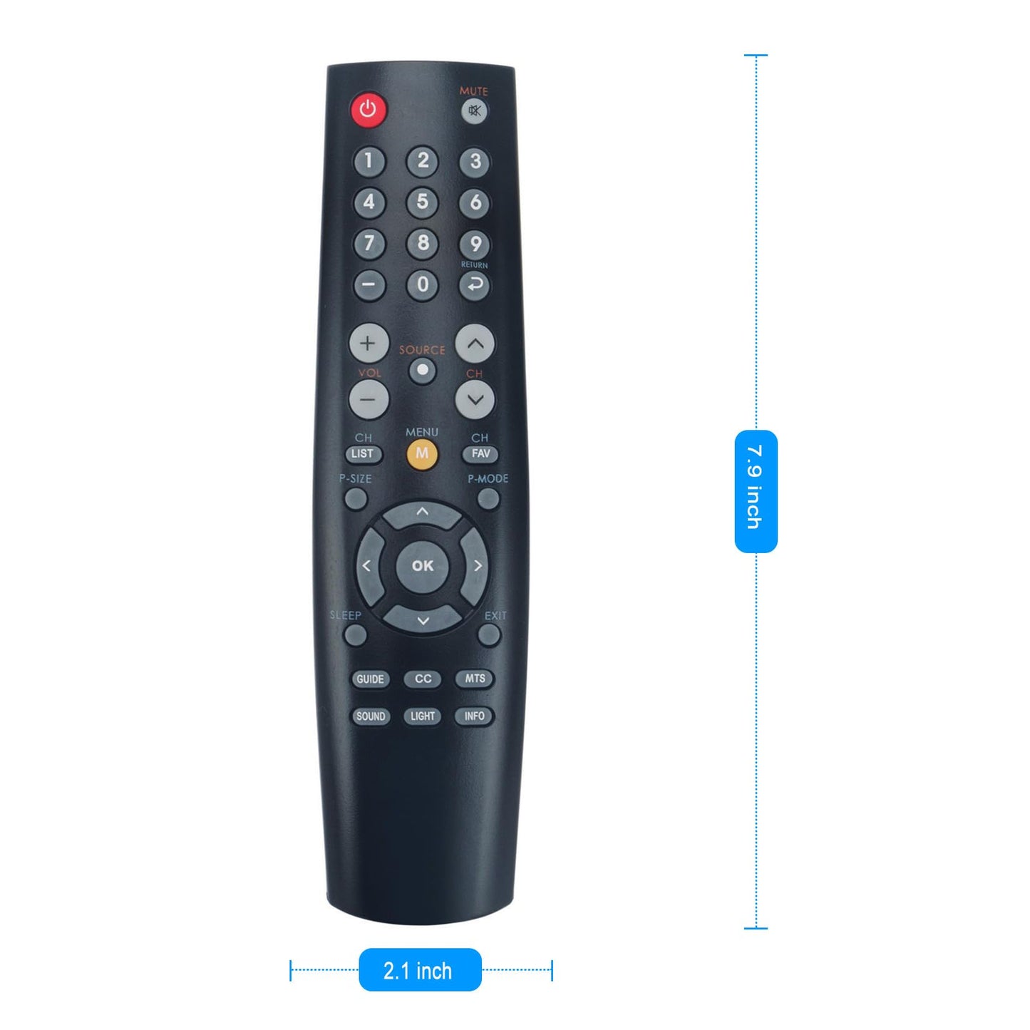 RC-057 Replaced Remote Control fit for COBY TV TFTV1925 TFTV2225 LEDTV1935 LEDTV2326 LEDTV3226 LEDTV5536 LEDVD1596 TFTV2425 TFTV4028 TFTV3229