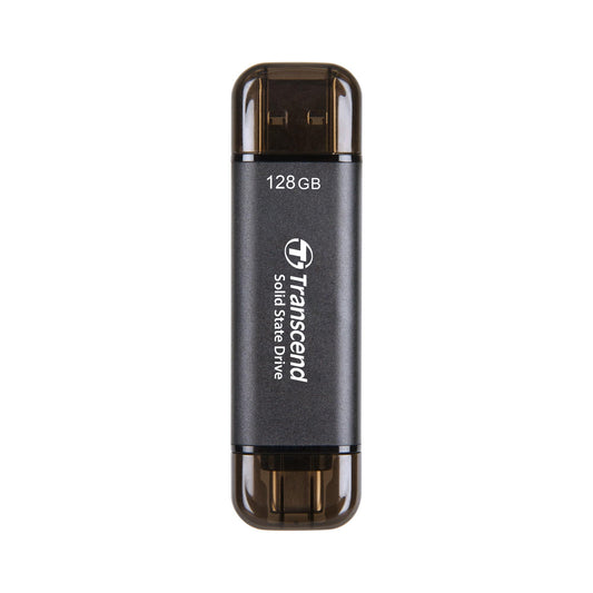Transcend ESD310 128GB External SSD, Up to 1,050MB/s, Dual USB Flash Drive for iPhone/iPad/Mac/Windows, Android/Tablet/PC, USB 3.2 Gen 2 Thumb Drive
