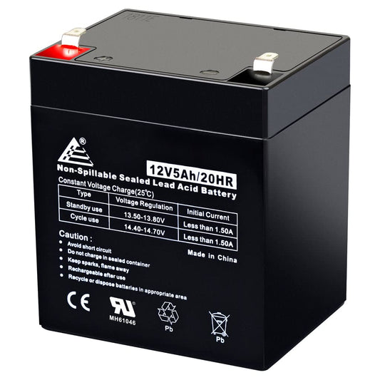 ECI Power 12V 5AH VRLA AGM 12V 5AH Rechargeable Battery for LiftMaster 485LM/Craftsman 53918/Chamberlain 4228 Garage Door Opener, Security Alarm, etc