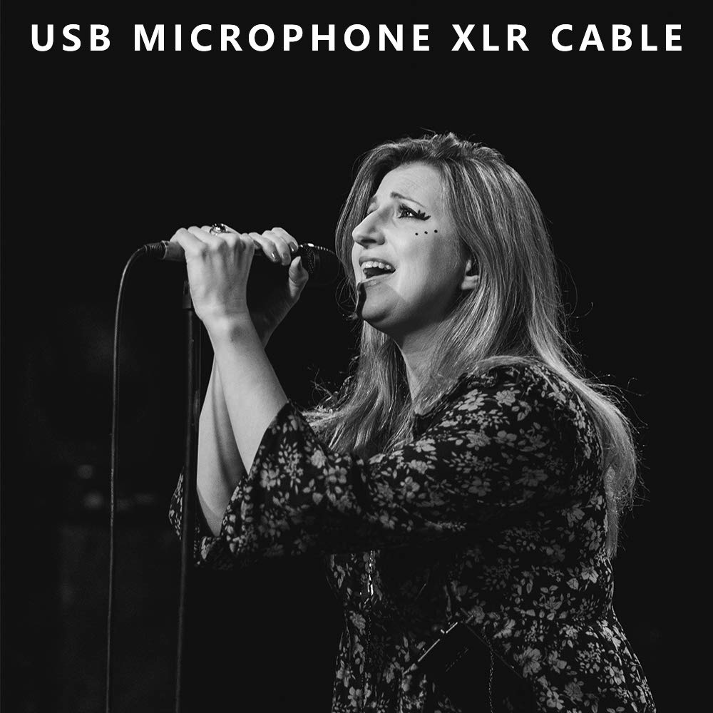 YESPURE USB Microphone Cable for Instruments Recording USB Male to XLR Female Mic Link Converter Cable Studio Audio Cable Connector Cords Adapter