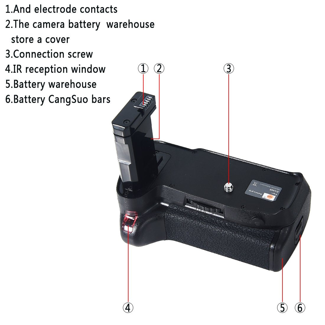 DSTE Pro IR Remote MB-D3400 Vertical Battery Grip + 2X EN-EL14 Battery Compatible with Nikon D3400 SLR Digital Camera