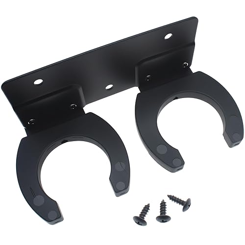 SYCZIOHU Black Microphone Double Hook Stand Holder with Screw for KTV and Home