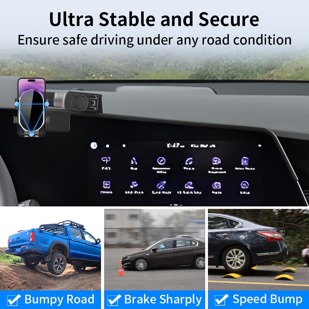 YEGZA Car Phone Holder for Kia NIRO 2023 2024 2025 Auto Accessories Navigation Screen Bracket Interior Decoration Dashboard Cell Mobile Phone Mount