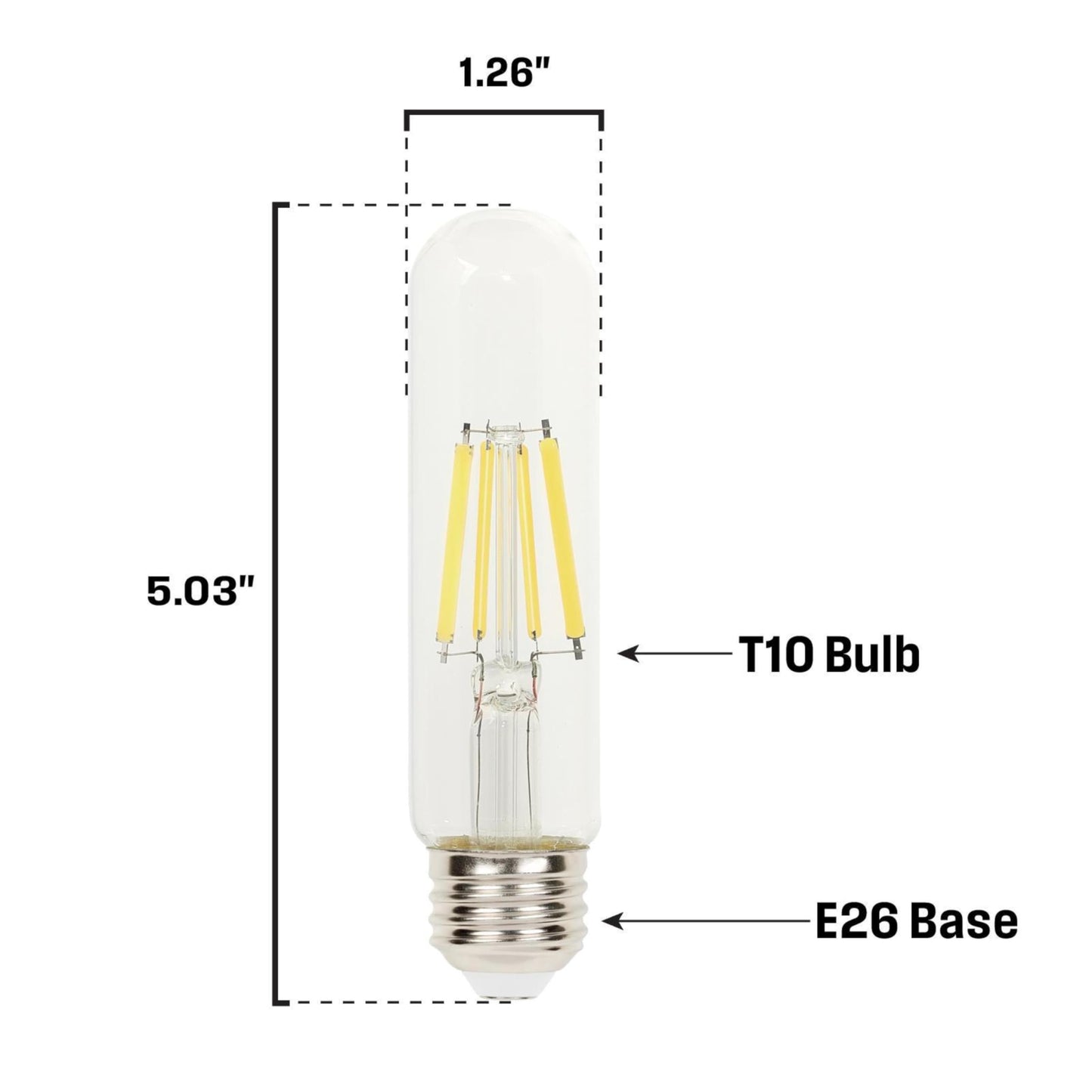 Westinghouse Lighting 5342000 8 Watt (100 Watt Equivalent) T10 Dimmable Clear Filament LED Light Bulb, Medium Base