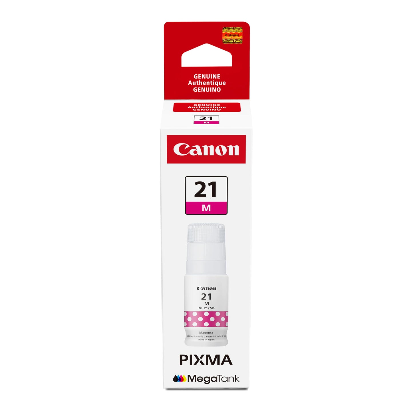 Canon GI-21 Genuine Magenta Ink Bottle, Compatible with Megatank G1220, G2260, G3260, G1230, G2270, G3270, G4270, G3290, and G4280 Printers