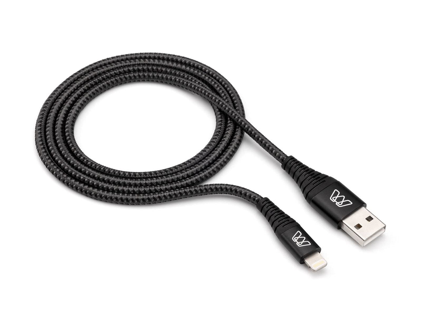 Sewell MOS Strike Lightning Cable, 6ft Two Pack, Ultra Durable Braided Nylon Fiber Jacket, Tangle Resistant, MFI Certified,Gray,SW-33122-06-2