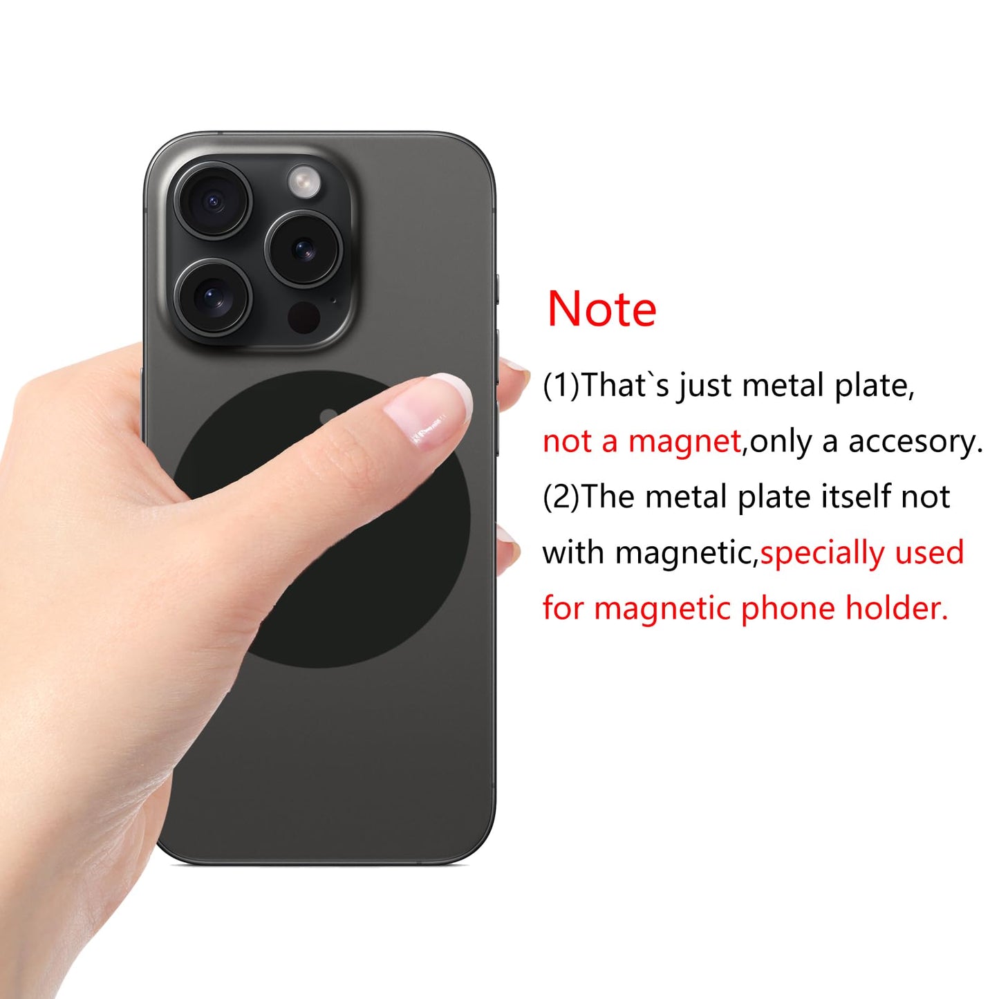 BGJRBY Mount Metal Plate?8Pack? for Magnetic Car Mount Phone Holder with Full Adhesive for Phone Magnet, 8 X Round (Black)