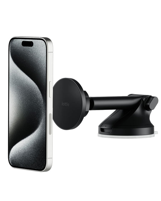 iOttie iTap 3 Magnetic Dash & Windshield Car Mount, Phone Holder with Suction Cup, Includes Magnetic Ring Adapter, Compatible with iPhone 12-17