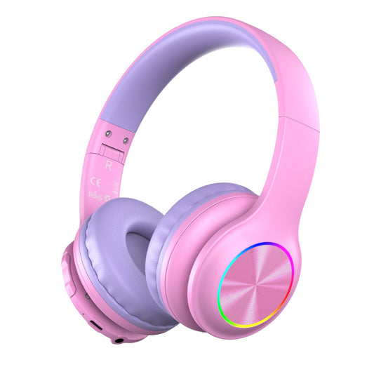 2024 Bluetooth Kids Headphones Fit for Aged 3-21, Colorful LED Lights Comfort Wireless Headphones with Microphone 94dB Volume Limited…