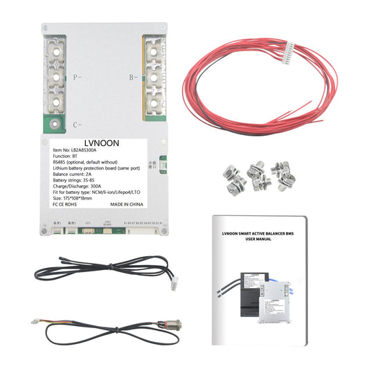 LVNOON LB2A Smart Active Balancer BMS for Li-ion NCM LFP LiFePo4 LTO Battery Management System 3S 4S 5S 7S 8S 300A with APP Control 12V 24V (3-8S…