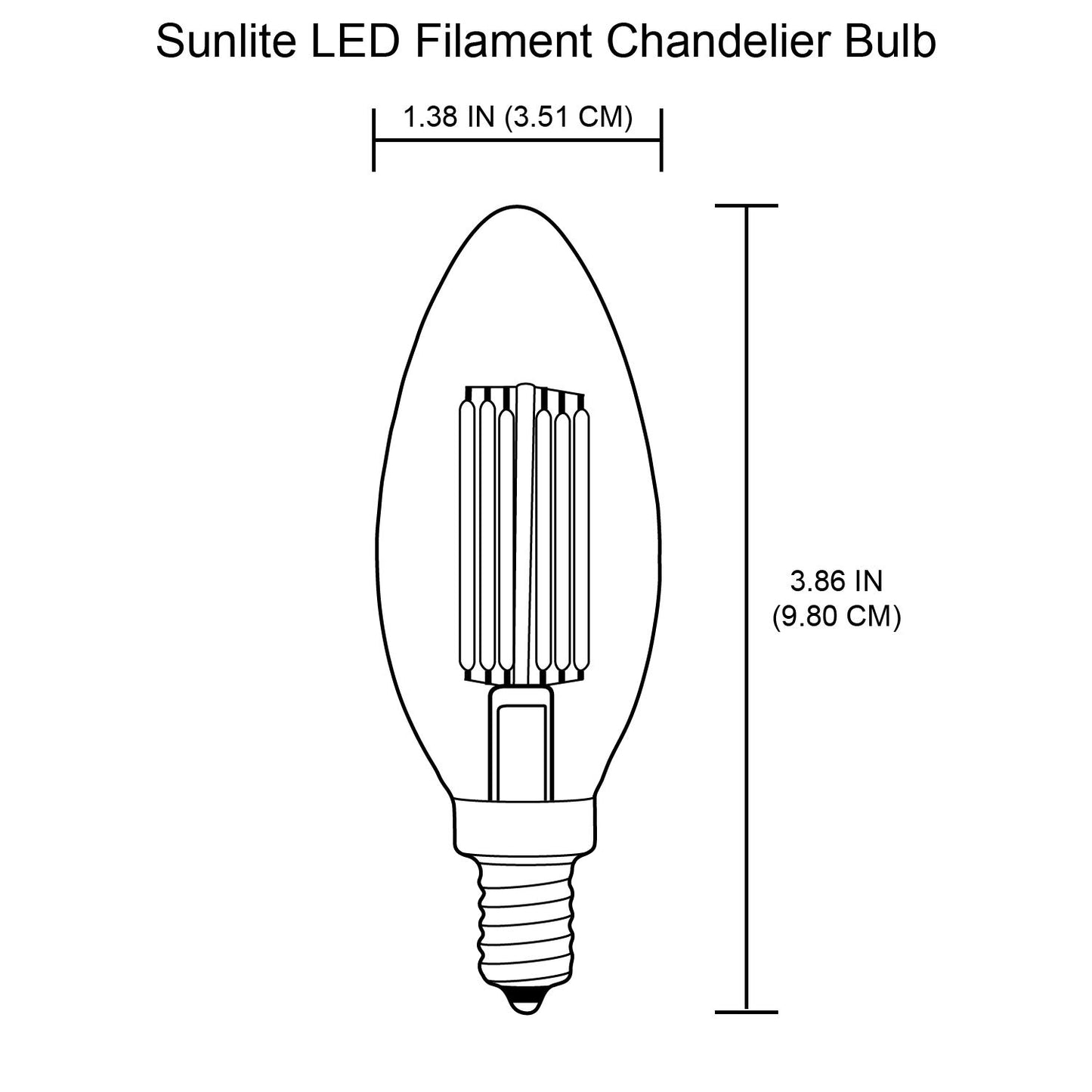 LED Filament Chandelier Torpedo Tip Bulb 27K - 1 Pack