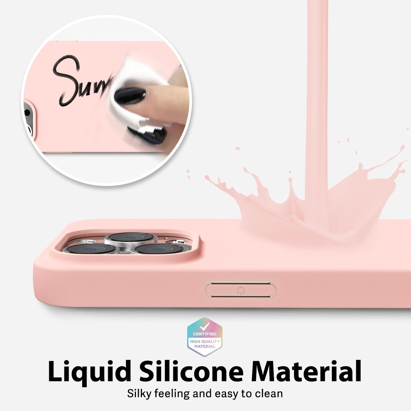 oakxco Silicone Case for iPhone 14 Pro Case Magnetic, Compatible with Magsafe Wireless Charging, Slim Thin Soft Rubber Gel, Girly Cute Aesthetic