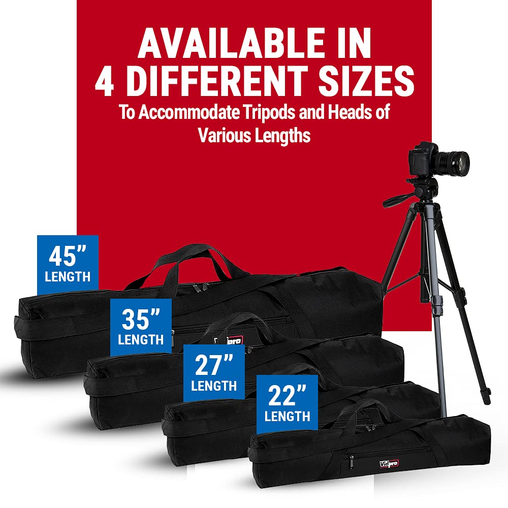 VidPro TC-27 Padded Tripod Bag carries 27-Inch Long Tripods