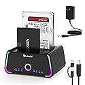 Xiaobi Hard Drive Docking Station , USB C Dual Bay Dock for 2.5/3.5" SATA HDD SSD, Hard Drive Reader Up to 5Gbps, Support UASP Offline Clone Function