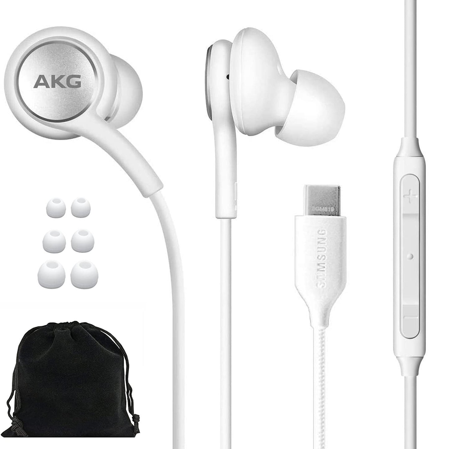 SAMSUNG AKG Earbuds Original USB Type C in-Ear Earbud Headphones with Remote & Mic for Galaxy S23 Ultra, A53 5G, S22, S21 FE, S20, Note 10, 10+, S10…