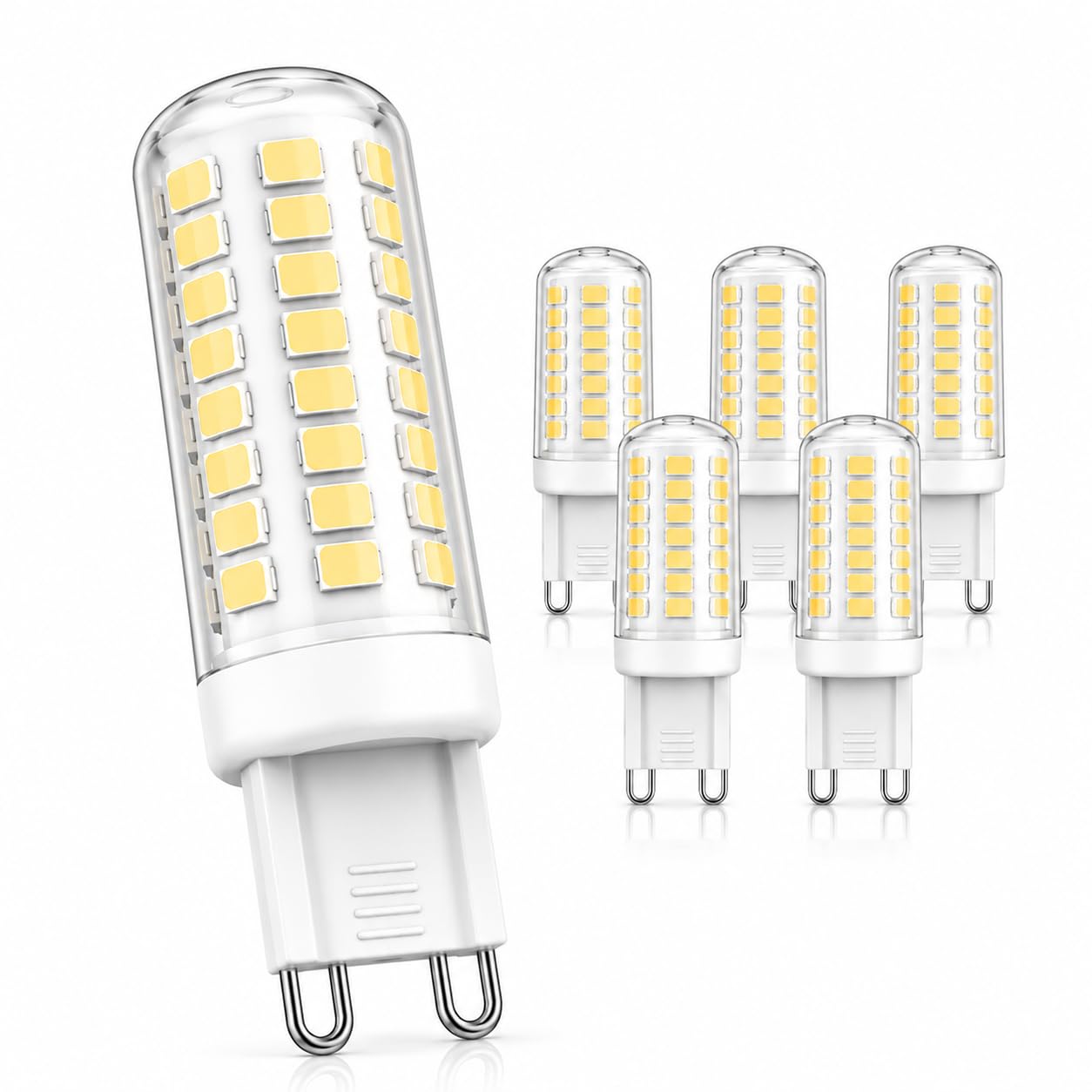 Momolumen G9 LED Light Bulbs 5W 50W Halogen Equivalent, Non-Dimmable T4 Bulbs, No Flicker, Energy Saving G9 LED Bulb for Chandelier Pendant Ceiling