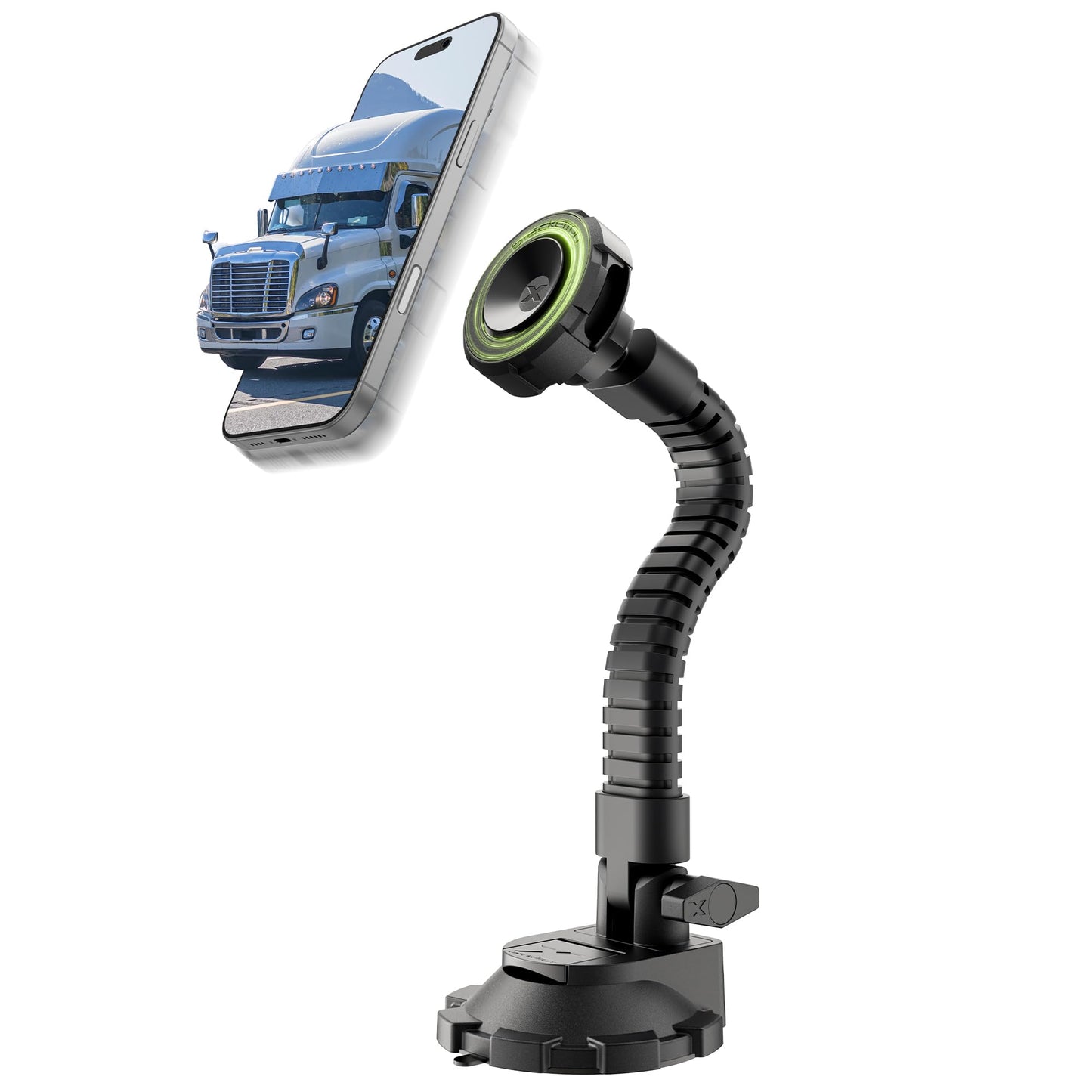 Bracketron MagAlign X Pro - Magsafe Car Phone Mount for Truck with Flexible Arm for Dashboard & Windshield - Magnetic Phone Holders for Your Car