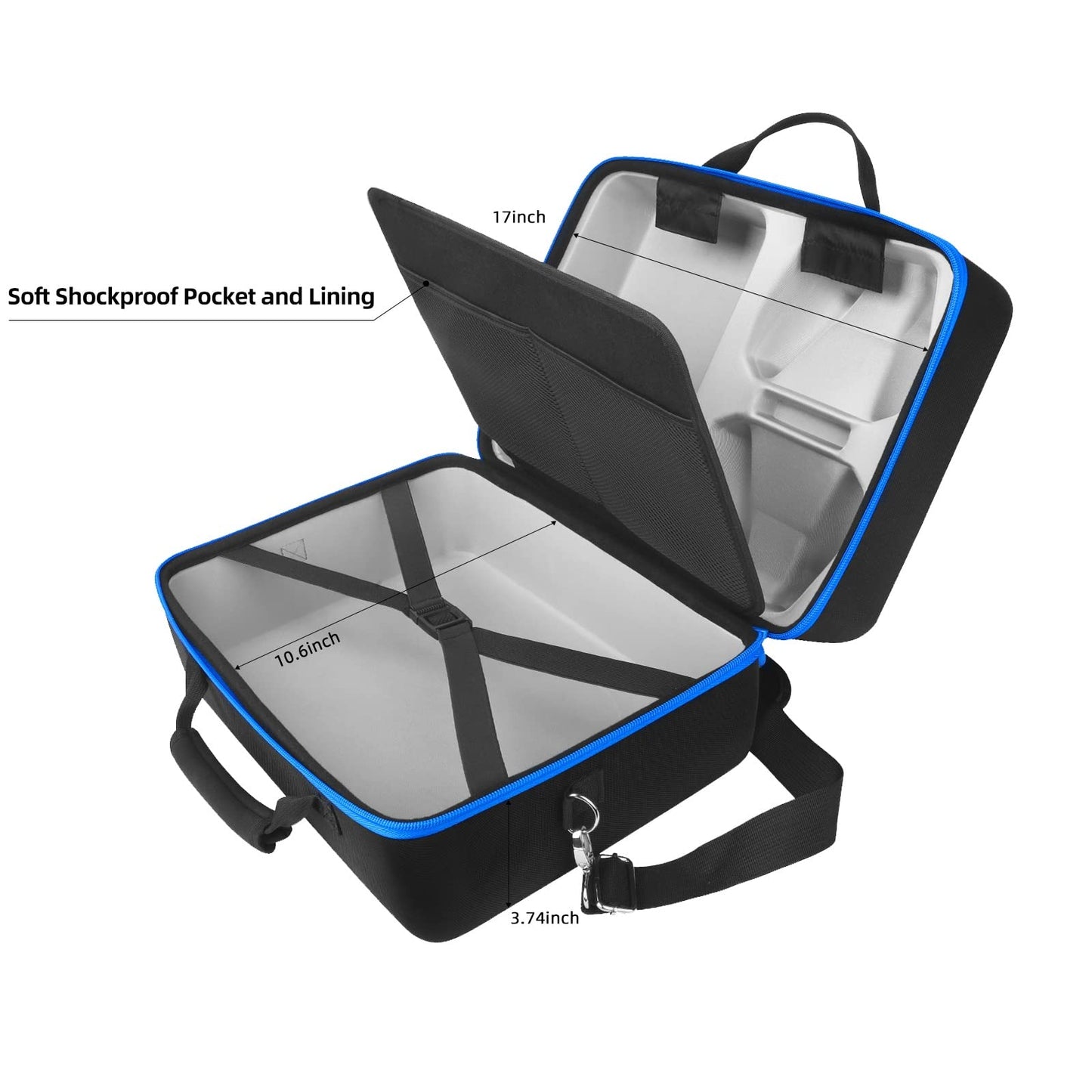 YODOOLTLY Hard Shell Carrying Case for Playstation 5 Console, Travel Case for PS5 Disc Digital Edition, Storage Bag for PS5 Controllers and Other