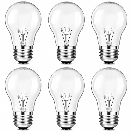 60 Watt Incandescent Light Bulbs, A19 Shatter Resistant Rough Service Light Bulb, Soft White, E26 Medium Base, Dimmable (6 Pack)