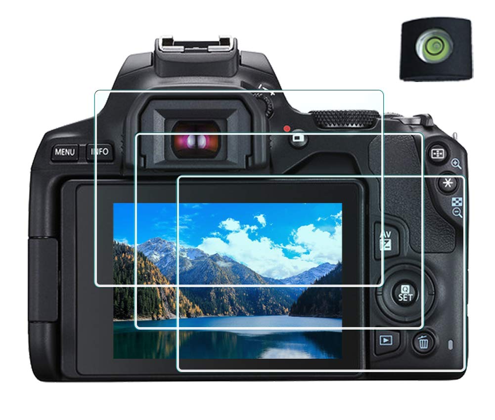 HUIPUXIANG Canon Rebel SL3 Screen Protector for Canon EOS Rebel SL3 250D DSLR Camera with Hot Shoe Cover Tempered Glass Film [3+1 Pack] 0.3mm 9H