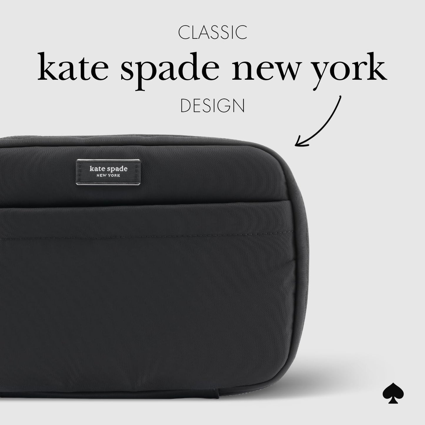 kate spade new york Nylon Tech Organizer Pouch - Electronics Cable Cord Organizer, Travel Case for Chargers, Power Bank, AirPods, and Accessories