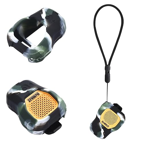 Silicone Case for DEWALT Jobsite Pro Wireless Wearable mini Speaker Resistant Drop Crash Work site Hiking Outdoor Travel Portable for Speaker Dewalt