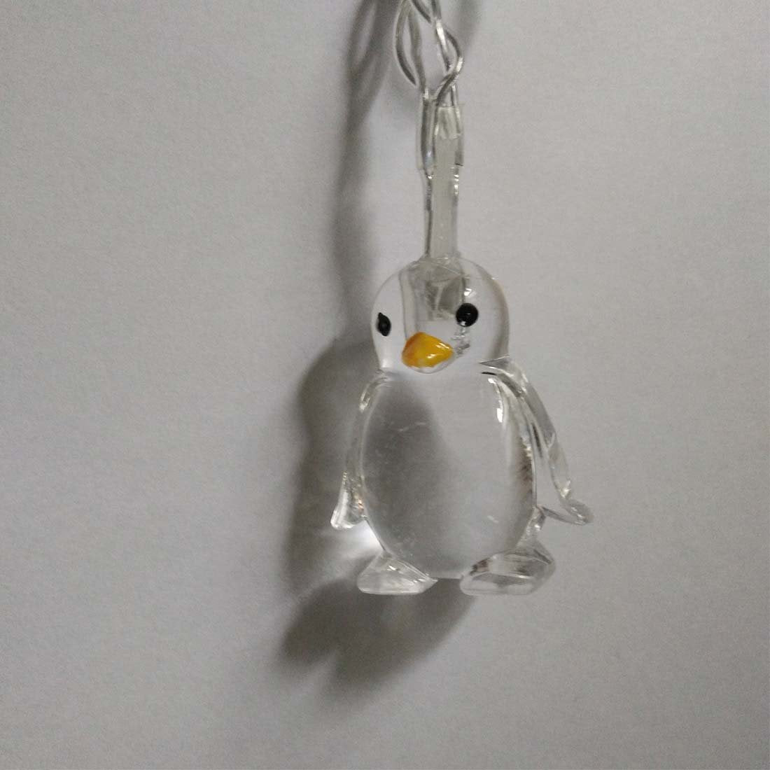 Penfly 1.65M 10LEDs Decorative Penguin Shape Fairy Romantic Night Lamp Mood Night Light for Home Bedroom Wedding Party Babyroom Child(Warm White)