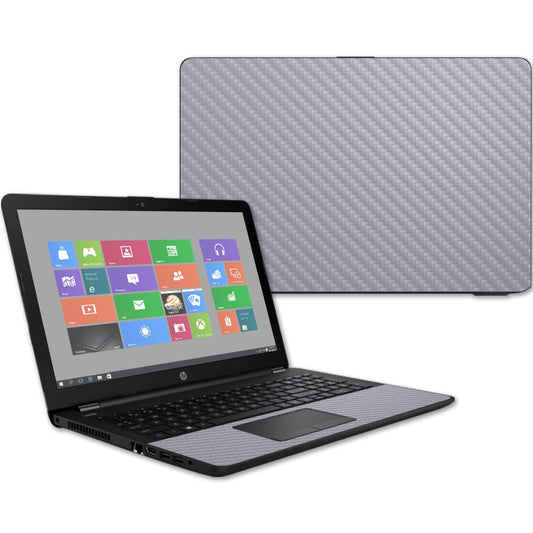MightySkins Carbon Fiber Skin for HP 15T Laptop 15.6" (2017) - Solid Gray | Protective, Durable Textured Carbon Fiber Finish | Easy to Apply, Remove…