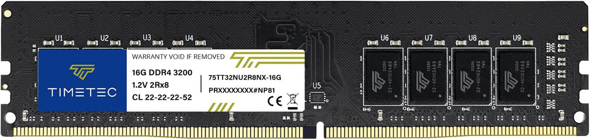 Timetec 16GB DDR4 3200MHz (PC4-3200AA) PC4-25600 UDIMM Desktop RAM - 288-Pin 1.2V CL22 Non-ECC Unbuffered DIMM Memory Module Upgrade