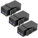 AYECEHI USB 3.0 Keystone Jack Inserts (3 Pack) Female to Female Adapters Coupler Insert Snap-in Connector Socket Adapter Port for Wall Plate Outlet…