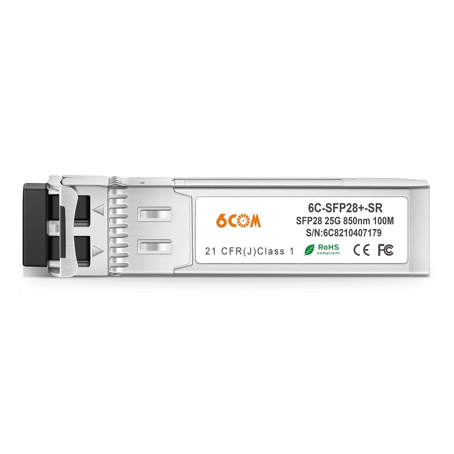 6COMGIGA 25GBASE-SR SFP28 850nm 100m DOM LC MMF Optical Transceiver Module for Juniper Networks QFX-SFP-25G-SR