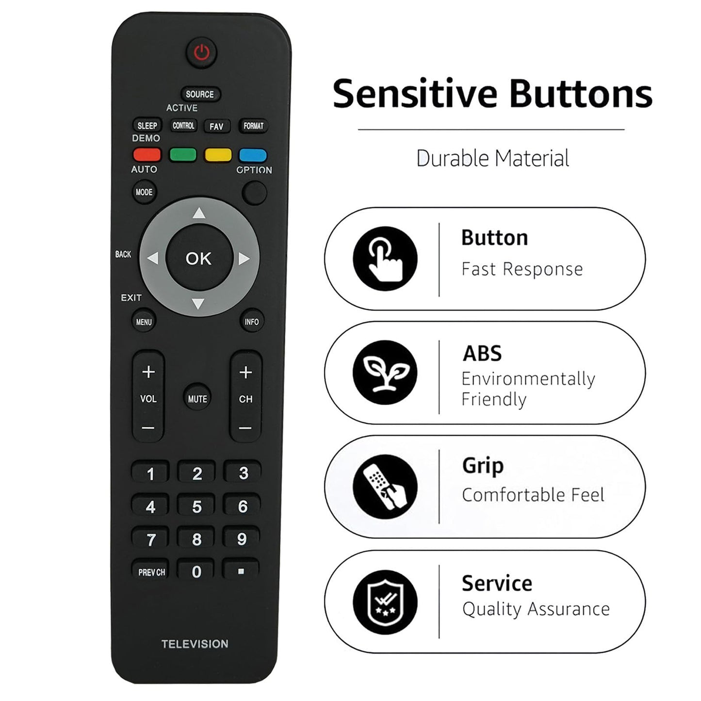 Replacement Remote Control for Philips TV 42PFL3603D/27 55PFL5706/F7 47PFL3603D 47MF439B 52MF438B