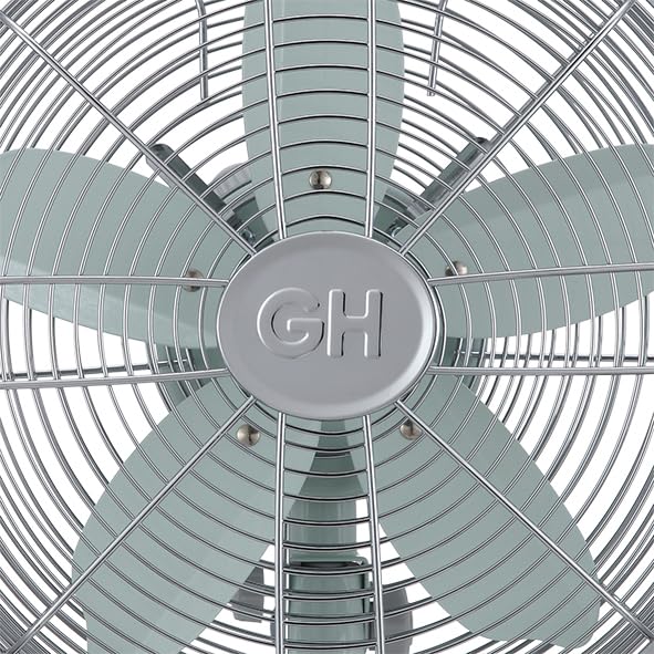 Good Housekeeping (92604) All-Metal 12" Retro Desk Office Table Fan with Wide Oscillation, 3-Speed Settings & Carrying Handle (Breezewave)